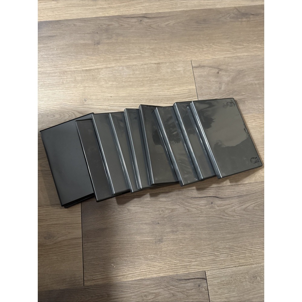 Lot 10 Empty Blank Standard Black (1 or 2 DVD) Replacement Case w/Clear Sleeve